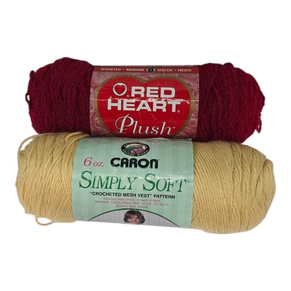 Red Heart Plush and Caron Simply Soft Yarn